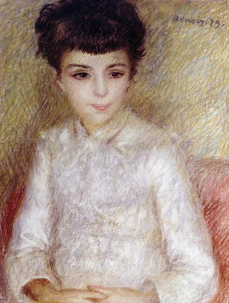 Portrait of a girl with brown hair od Pierre-Auguste Renoir