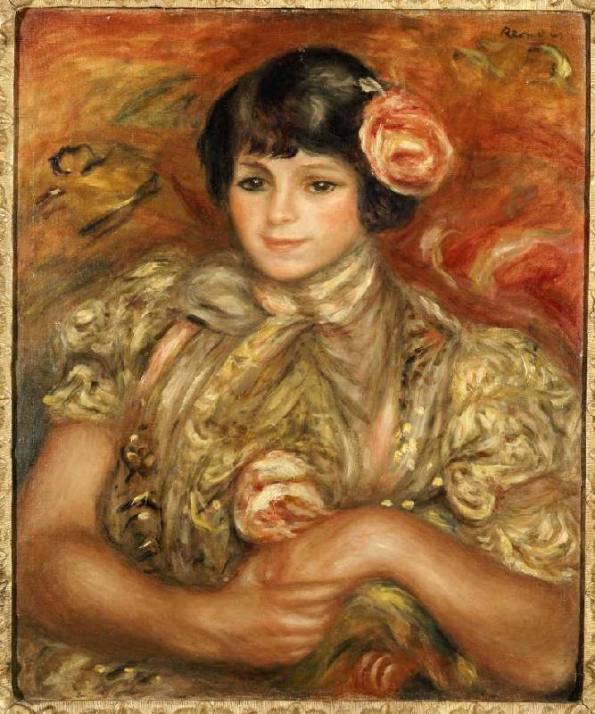 Mädchen mit Rose. od Pierre-Auguste Renoir