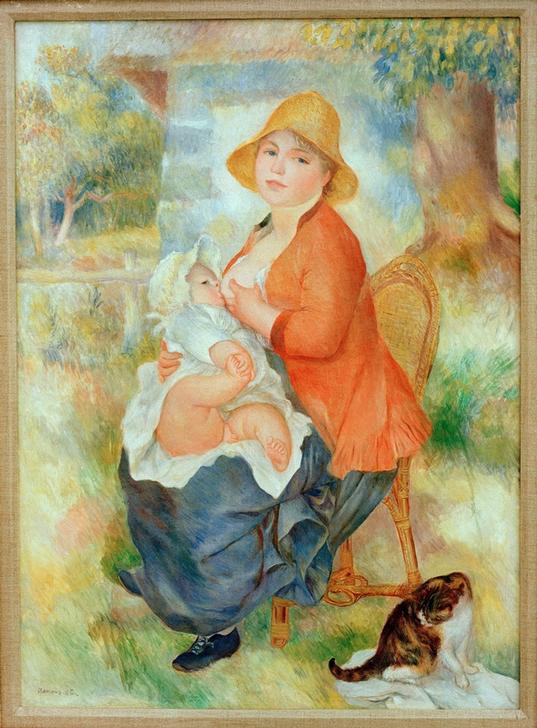 Maternite. Femme allaitant son enfant od Pierre-Auguste Renoir
