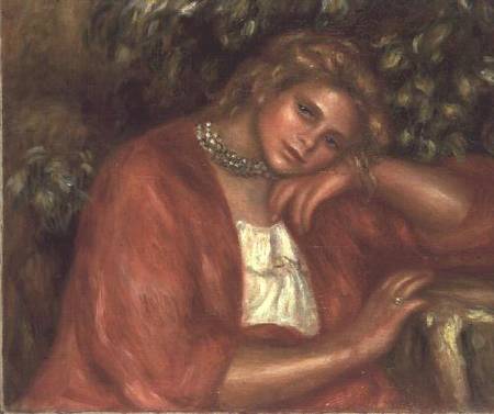 Pensive Young Woman od Pierre-Auguste Renoir