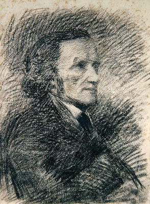 Portrait of Richard Wagner (pencil on paper) od Pierre-Auguste Renoir
