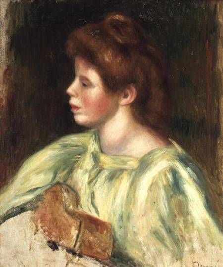 Portrait of a Woman Playing the Guitar od Pierre-Auguste Renoir