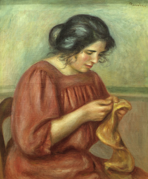 Renoir / Gabrielle sewing / 1908 od Pierre-Auguste Renoir