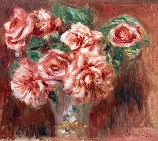 Roses in a Vase od Pierre-Auguste Renoir