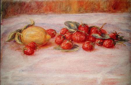 Still Life with Strawberries and Lemon od Pierre-Auguste Renoir