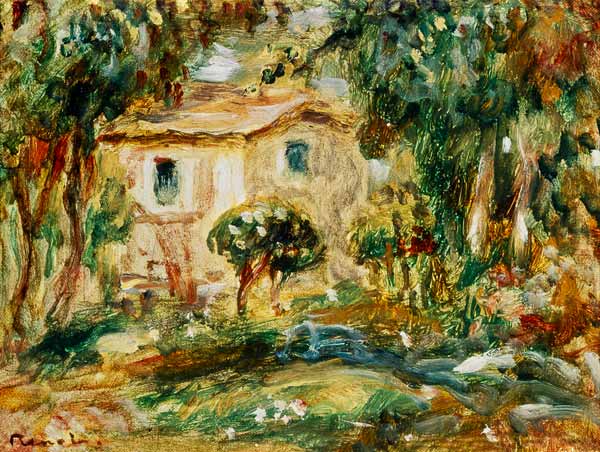 Garden landscape with house. od Pierre-Auguste Renoir