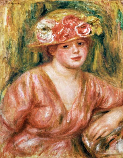 The Rose Hat or Portrait of Lady Hessling od Pierre-Auguste Renoir