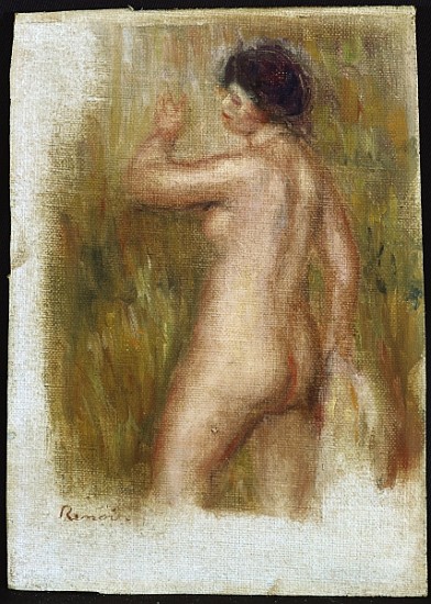 The Bather (oil on canvas laid down on panel) od Pierre-Auguste Renoir