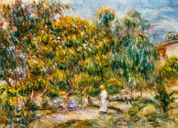 The woman in white in the garden of Les Colettes od Pierre-Auguste Renoir