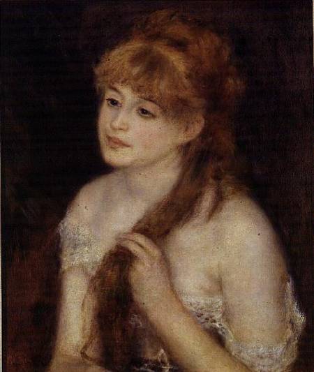 Young Woman Braiding her Hair od Pierre-Auguste Renoir