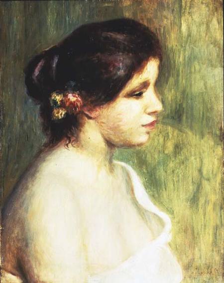 Young Woman with Flowers at her Ear od Pierre-Auguste Renoir