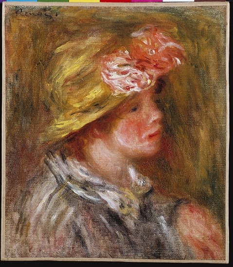 Young Woman in a Flowery Hat (Portrait of Andree) c.1917 od Pierre-Auguste Renoir
