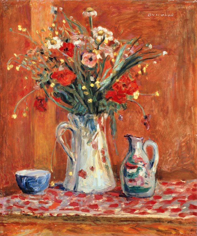 Blumenstrauß und Keramik-Gefäße (Fleurs avec poterie) od Pierre Bonnard