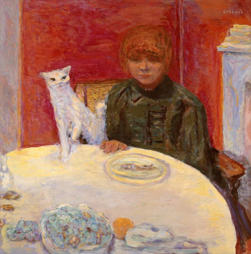 La Femme au chat or le chat exigeant od Pierre Bonnard