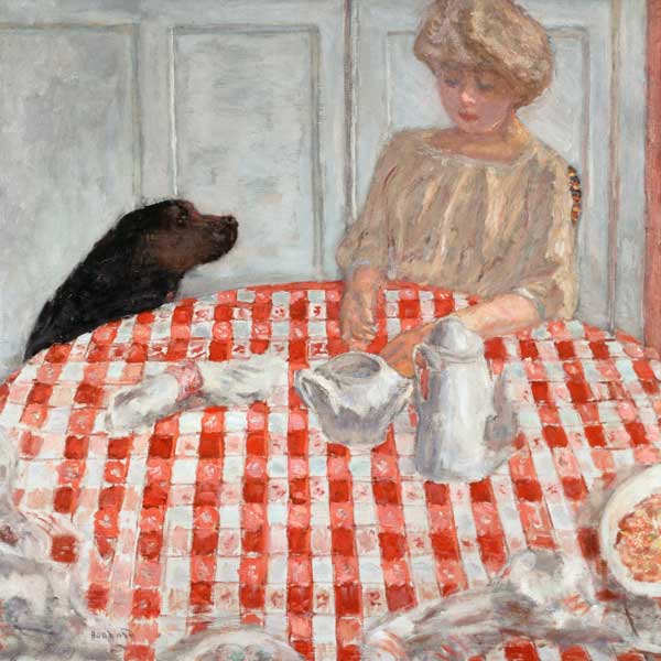 The red-chequered Tablecloth or The Dog’s Dinner od Pierre Bonnard