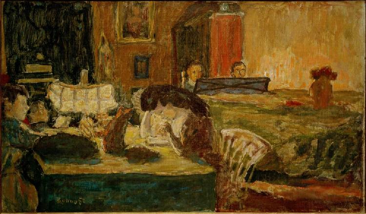 Der Abend im Salon (Familie Terrasse) od Pierre Bonnard