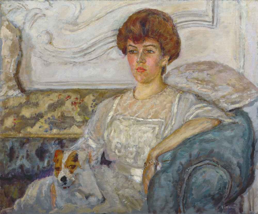 Woman on a blue sofa od Pierre Bonnard