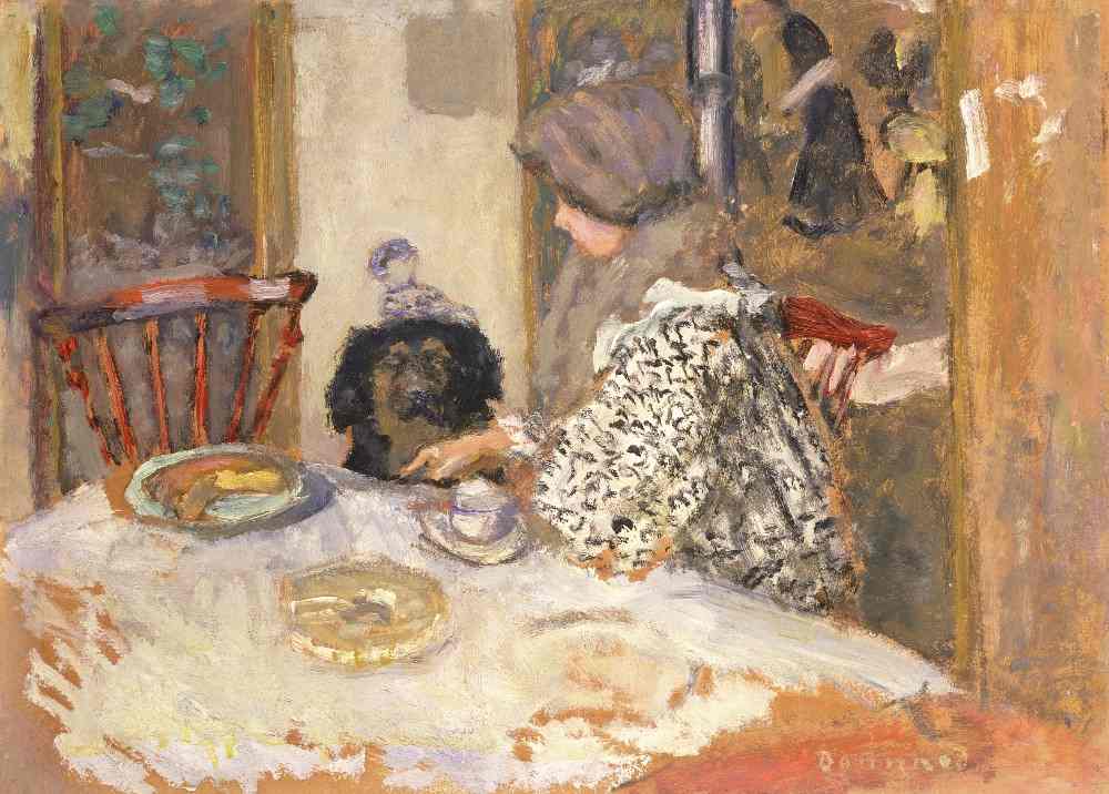 Woman with a Dog at the Table od Pierre Bonnard
