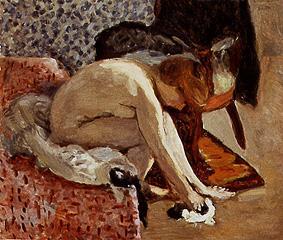 Young woman, shoes putting on. od Pierre Bonnard