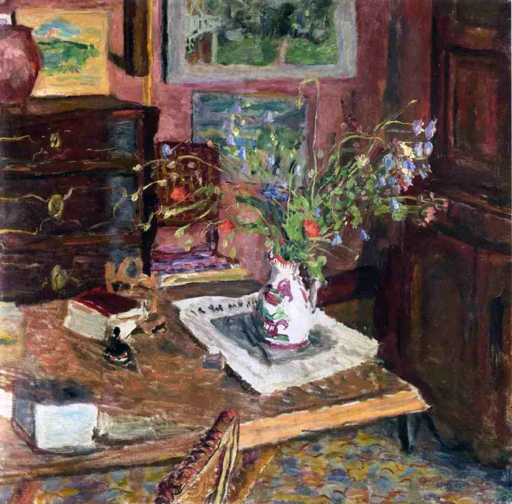 Interior with flowers od Pierre Bonnard