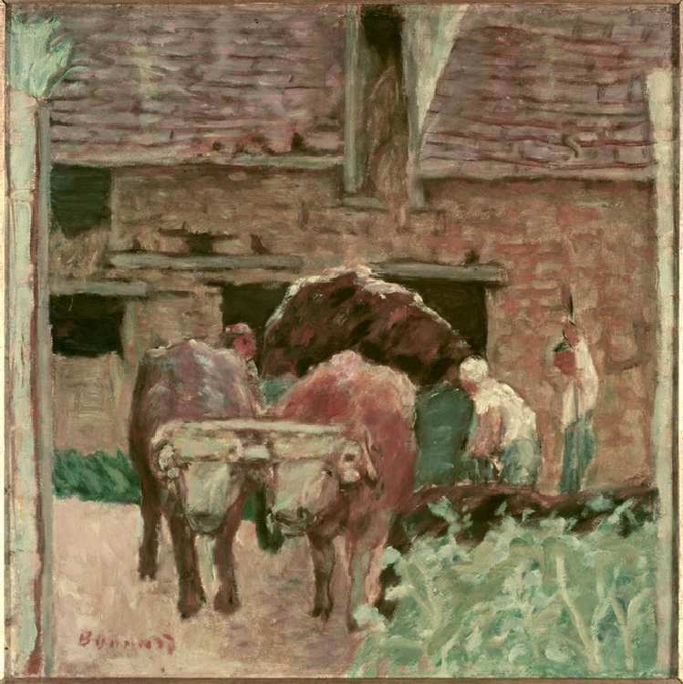 Les deux boeufs et la ferme od Pierre Bonnard