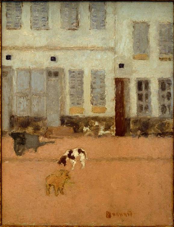 Rue à Eragny-sur-Oise (Les Chiens d'Eragny) od Pierre Bonnard