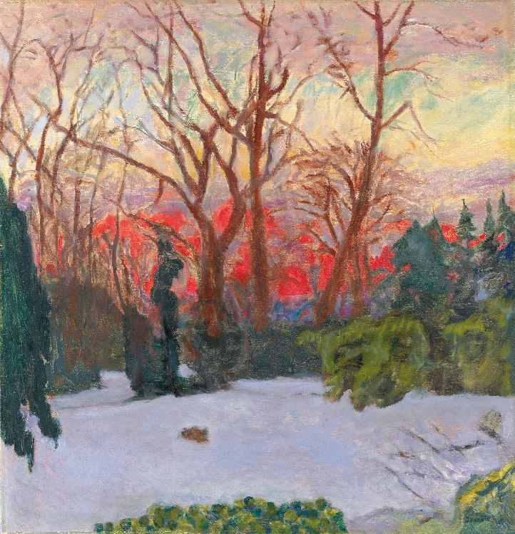 Schneebedeckter Garden bei Sonnenuntergang (Le Jardin sous la Neige, Soleil Couchant) od Pierre Bonnard