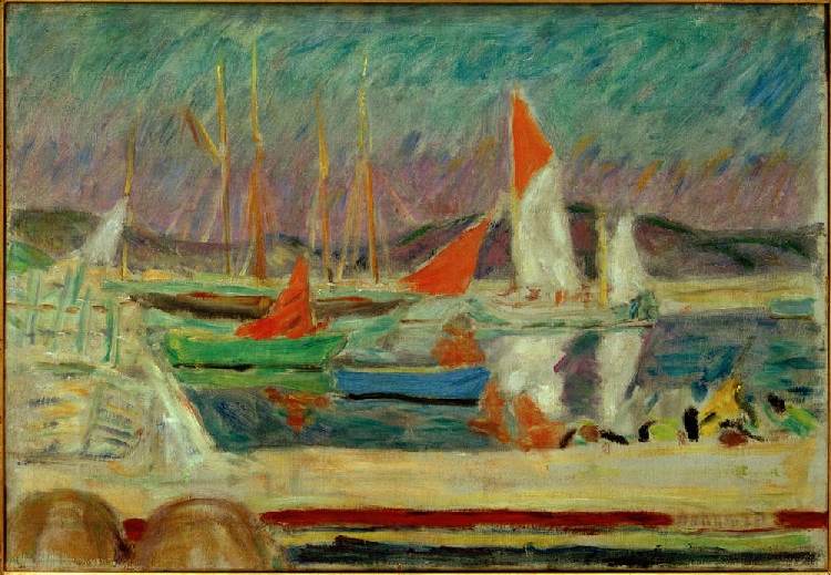 Voiliers dans le port de Saint-Tropez od Pierre Bonnard