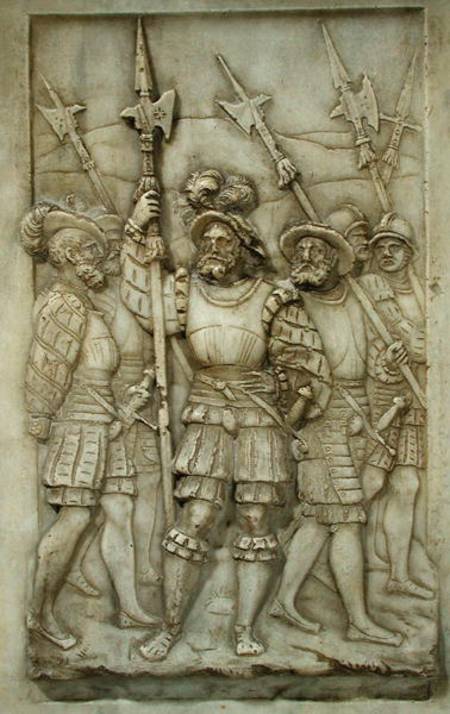 Halberdiers, detail from the Tomb of Francois I and Claude de France od Pierre Bontemps