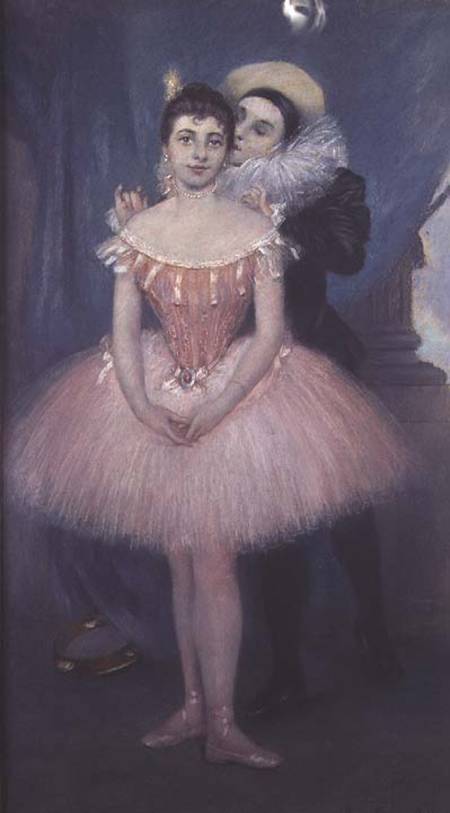 Pierrot and the Dancer od Pierre Carrier-Belleuse