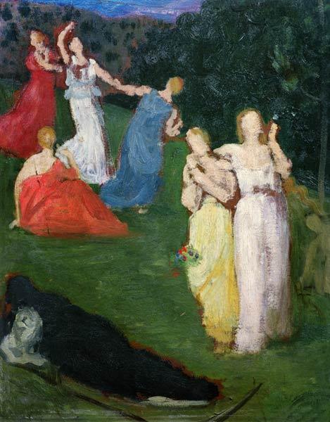 Death and the Maidens (oil on millboard)