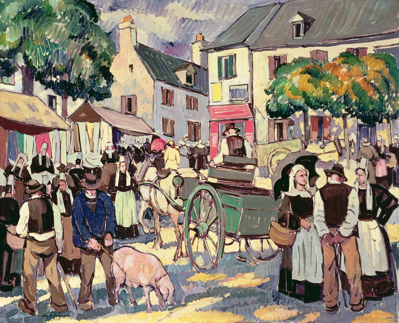 Market Day in Brittany od Pierre de Belay