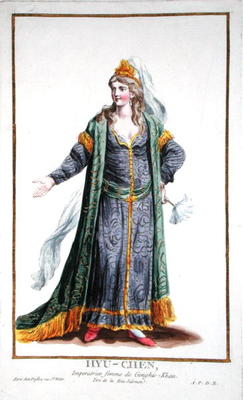 Hyu-Chen, wife of Genghis Khan, from 'Receuil des Estampes, representant les Rangs et les Dignites, od Pierre Duflos