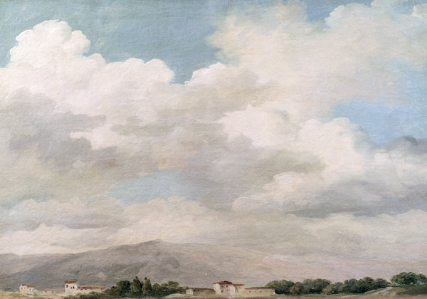 Study of the Sky at Quirinal (oil on paper mounted on card) od Pierre Henri de Valenciennes