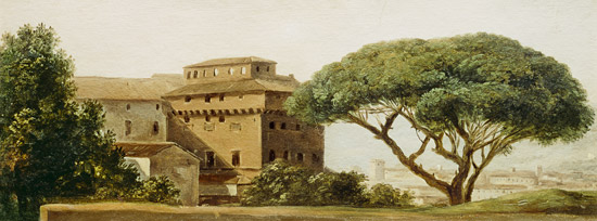 View of the convent of Ara Coeli: the umbrella pine (oil on paper) od Pierre Henri de Valenciennes