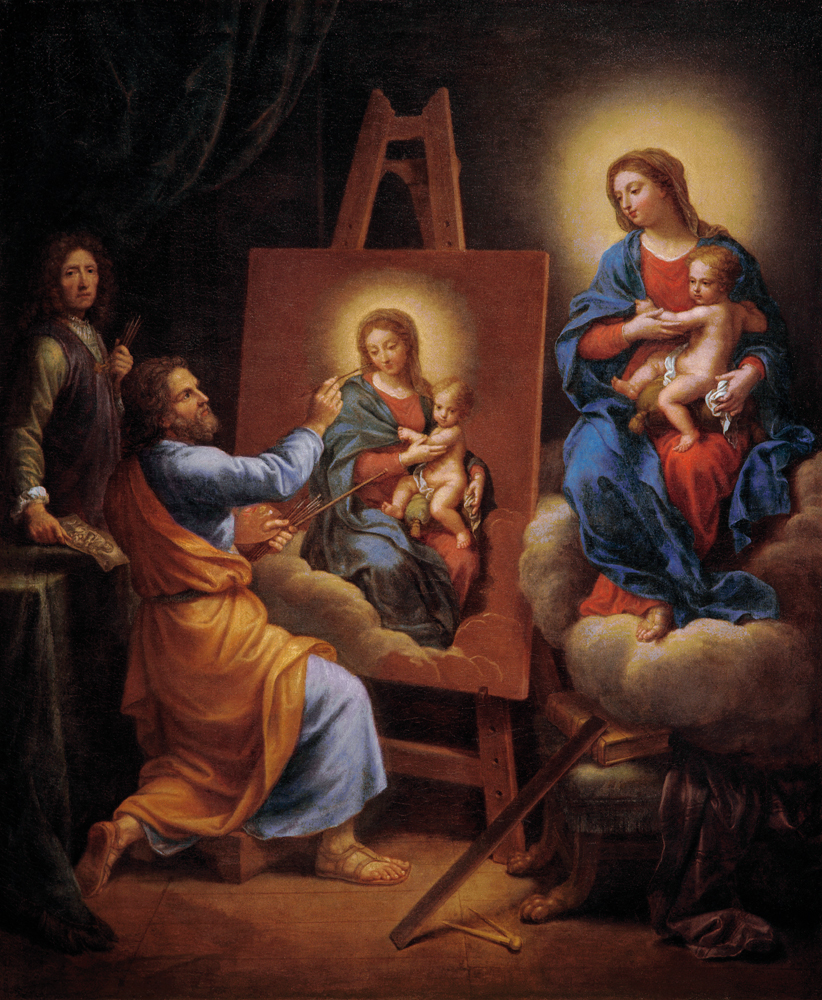 P.Mignard, Hl. Lukas malt die Madonna od Pierre Mignard