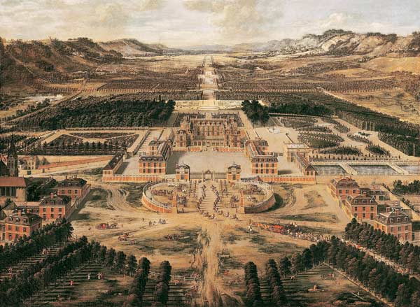 Perspective view of the Chateau, Gardens and Park of Versailles seen from the Avenue de Paris, 1668 od Pierre Patel