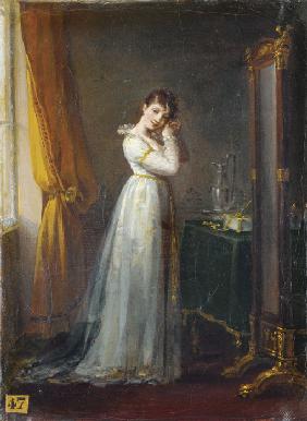 Woman trying on Earrings (Constance Mayer)