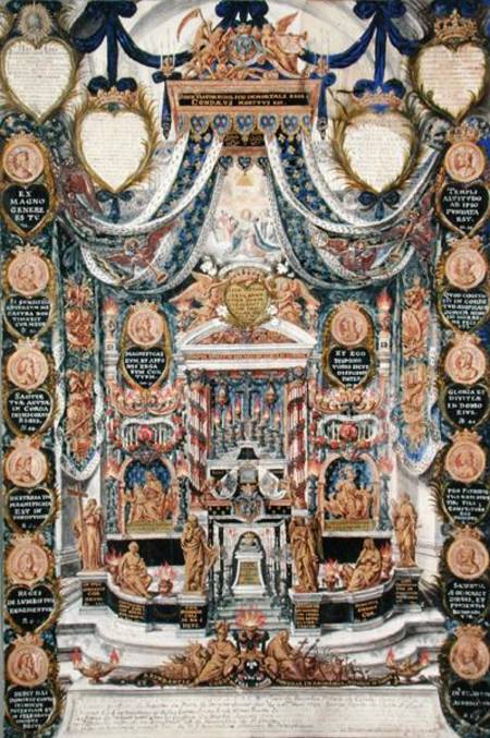 Decoration for the Burial of the Heart of Louis II de Bourbon (1621-86) Prince of Conde, at the Chur od Pierre Paul Sevin