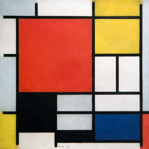 Komposition mit Rot, Gelb, Blau und Schwarz od Piet Mondrian