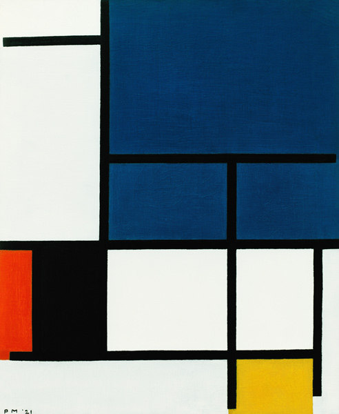 Composition with big blue space od Piet Mondrian
