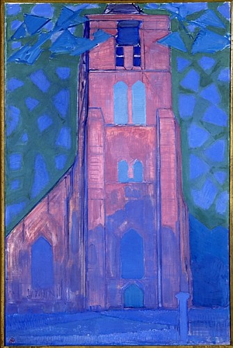 Church tower at Domburg od Piet Mondrian