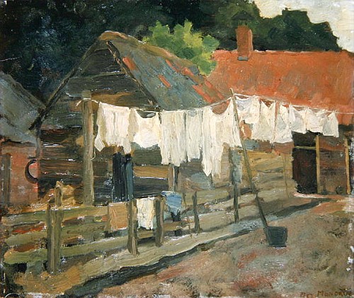 Farmhouse with Wash on the Line od Piet Mondrian