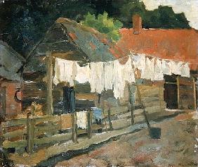 Farmhouse with Wash on the Line