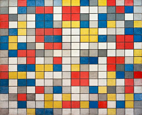 Composition Damebrett od Piet Mondrian