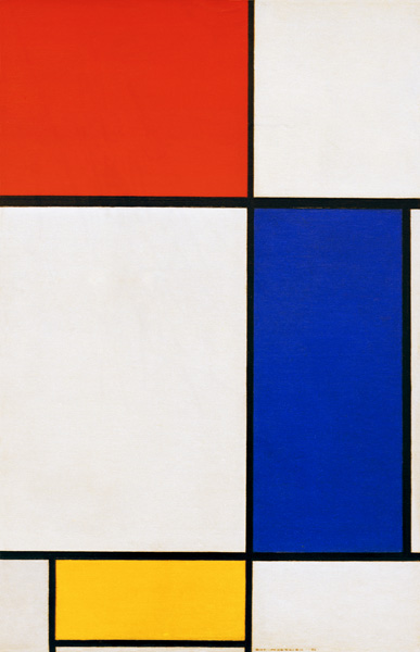 Composition w. red, yellow, blue od Piet Mondrian