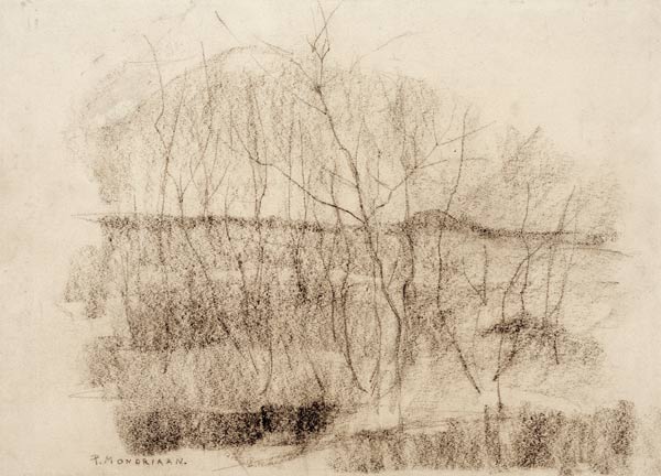 Landscape with trees od Piet Mondrian