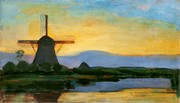 Oostzijdse Mill with Extended Blue od Piet Mondrian