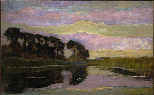 Riverscape with a Row of Trees at Left od Piet Mondrian