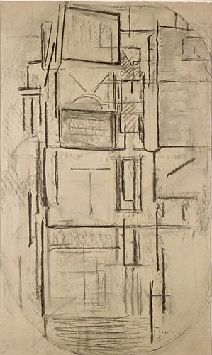 Side Facade: Study for Composition in Oval with Colour Planes 1 od Piet Mondrian